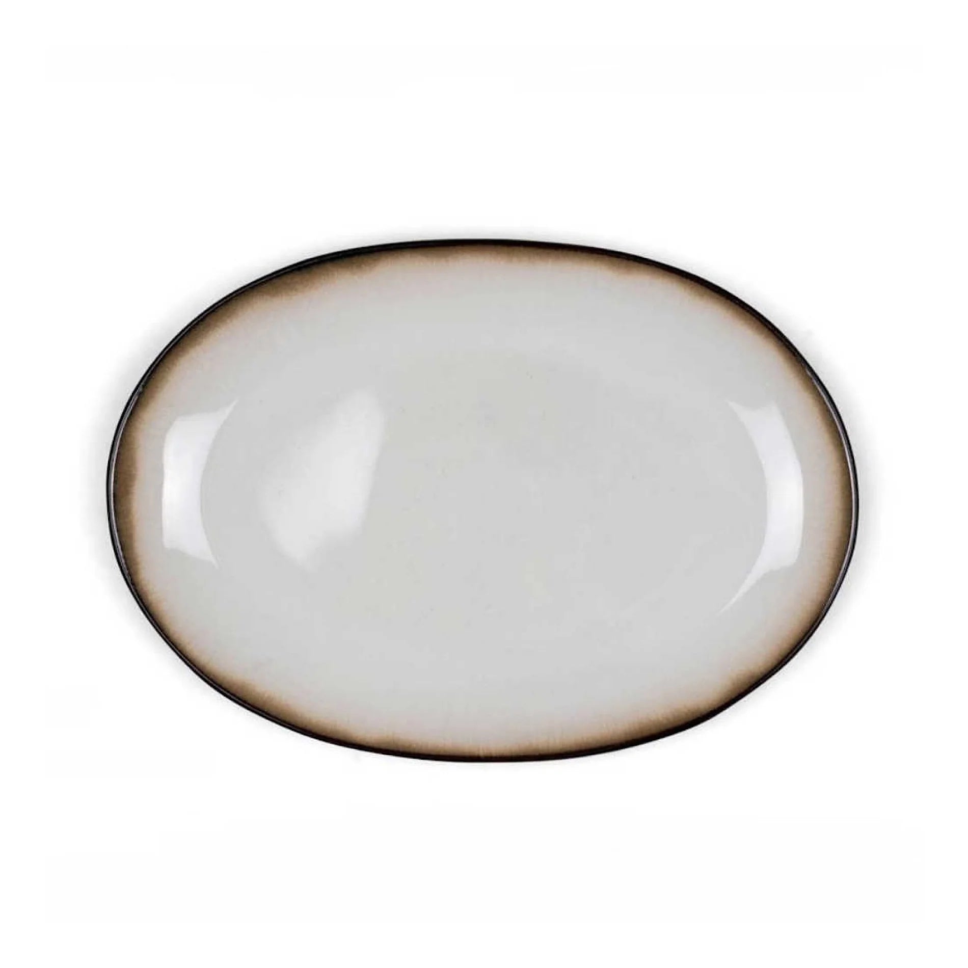 Bitz Living Stoneware Dish 25x36cm Black Cream